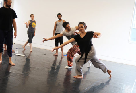 Seeta Patel (in front) in rehearsals for The Rite of Spring