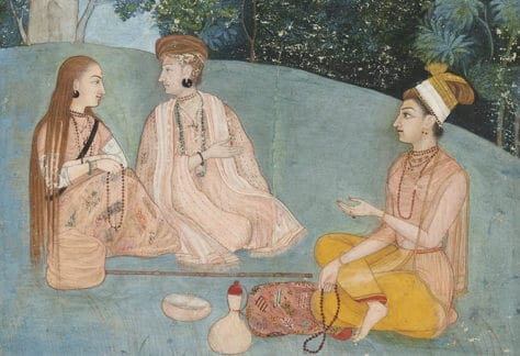 Pictured: detail from two Nath yoginis, North India, Mughal, about 1750. ©The Trustees of the British Museum