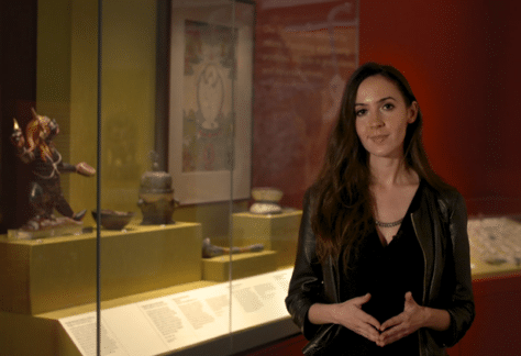 Dr Ramos in the Tantra exhibition at The British Museum.