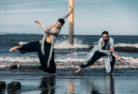 Inspired by the classic Chinese novel Journey to the West, Samsara is a spellbinding piece for two dancers that traces the steps we take, both forward and backward, in search of our higher selves. Aakash Odedra & Hu Shenyuan at Portobello Beach, Edinburgh
